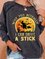 Yes I Can Drive Stick Sweatshirt Cotton Blends Round Neck Regular Fit Sweatshirt