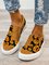 Halloween Pumpkin Grimace Stitching Flat Shoes