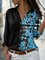 Floral Statement Slim Fit Color Block Shirts & Tops