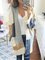 Off Shoulder Color Block Vacation Outerwear