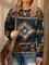 Boho Tribal Cotton Blends Sweatshirt