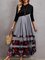 V Neck Graphic Loosen Knitting Dress