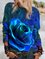 Crew Neck Cotton Blends Floral Shirts & Tops