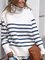 Loosen Wool/Knitting Striped Sweater