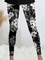 Black and gray floral leggings