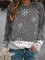 Christmas Snowflake Casual Color Block Loosen Sweatshirt