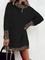 Leopard Long Sleeves Shift Above Knee Casual Tunic Dresses