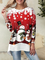 Christmas Snowman Household Daily Vintage Casual Cotton Blends Shirts & Tops