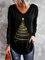 The Christmas Tree Casual V Neck Shirts & Tops