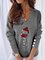 Christmas Cartoon Off Shoulder Casual Shirts & Tops