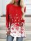Christmas Snowman Loosen Crew Neck Vintage Cotton T-Shirt