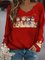 Christmas Snowman Casual Long Sleeve V neck T-Shirts & Tops