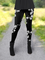 Monochrome floral print leggings