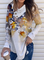 Loosen Floral Cotton Blends Shirts & Tops