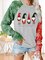 Long sleeve round neck Christmas Snowman Elastic Knitted Top T-shirt women