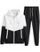 Colorblock Hooded Long Sleeve Hoodie & Jogging Women Sets