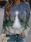 Christmas Tree Casual Loosen Cotton Blends Sweatshirt
