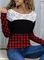 Grid Crew Neck Casual Shirts & Tops