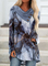 Geometric Loosen Cowl Neck Shirts & Tops