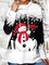 Christmas Snowman Print Black-white Long Sleeve Sweatshirt