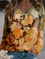 Plants Raglan Sleeve Casual Cotton Blends Sweatshirt