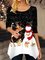 Irregular Craftsmanship Christmas Snowman and Elk Print Shirts & Tops