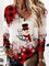 V Neck Christmas Snowman Loosen Sweatshirt