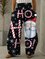 Christmas Style Printed Casual Stretch Waist Loose Wide-leg Trousers