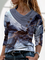 JFN Asymmetrical Cowl Neck Abstract Sweatshirt
