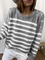 Crew Neck Casual Vintage Striped Sweater