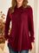 JFN Asymmetrical Shawl Collar Solid Tunic Tops