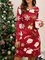 Elegant Crew Neck Christmas Snowman Dresses