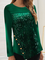 Glittering long sleeve round neck knitted elastic velvet Korean VELVET TOP T-shirt