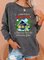 Casual Long Sleeve Crew Neck Christmas Snowman Sweatshirt