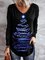 Christmas Tree Print Loose Long Sleeves T-Shirts & Tops