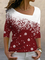 Long sleeve high elastic Christmas basic geometric gradient top T-shirt women