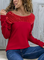 Casual Plain Crew Neck Tops