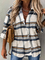 Shirt Collar Cotton Blends Checked/Plaid Shirts & Tops