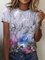 JFN Crew Neck Floral Dyed Daily T-Shirt/Tee