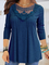 Long sleeve round neck patchwork elastic basic top T-shirt women
