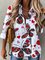 Valentine's Day Shirt Collar Cotton Blends Casual Blouse