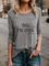 Yes I am Cold Regular Fit Letter Crew Neck Casual T-shirt