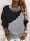 Casual High Neck Color Block Sweatshirts