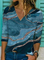 Abstract Regular Fit Casual V Neck T-shirt