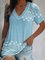 JFN V Neck Mandala Tribal Daily T-Shirt/Tee