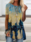 JFN Round Neck Abstract Casual Tunic Tops
