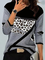 JFN Crew Neck Geometric Casual T-Shirt/Tee