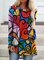 Raglan Sleeve Crew Neck Loosen Abstract Shirts & Tops