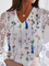 JFN V Neck Floral Lace Patchwork Elegant Shirt
