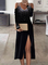 Print Long Sleeves Cold Shoulder Sleeve A-line Skater Party/Elegant Midi Dresses